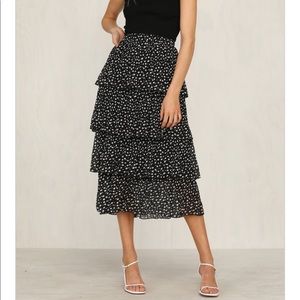 Tiered black white skirt from AUS boutique